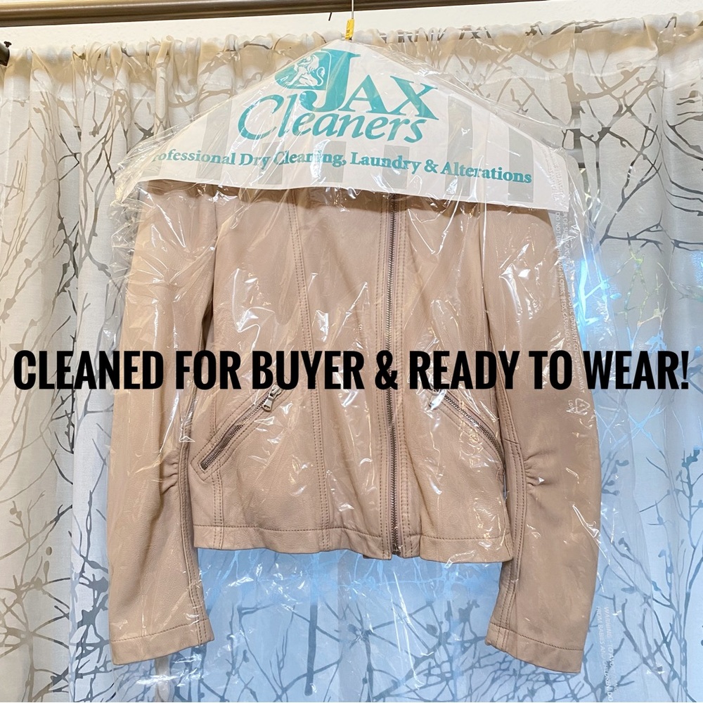 Rebecca Taylor garment washed nude pink zipper zip up moto leather jacket - Picture 15 of 15